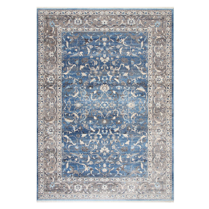 Savoy Floral Area Rug - Blue and Beige