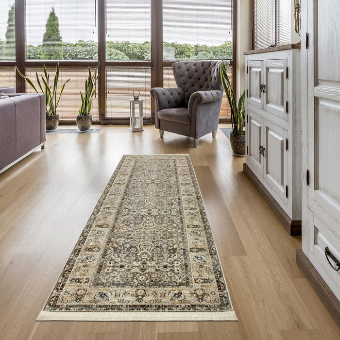 Savoy Bordered Area Rug - Cream and Beige