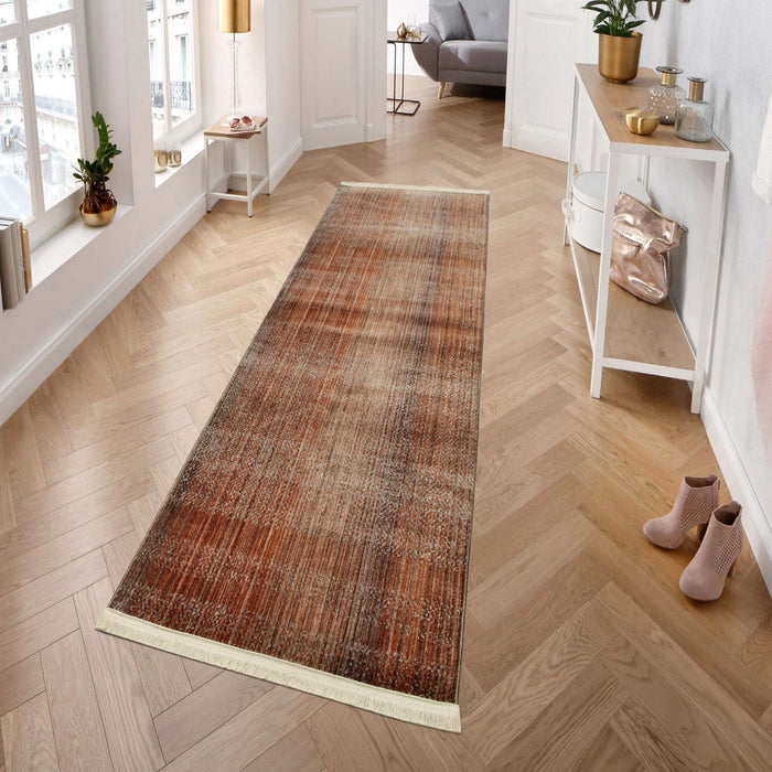 Savoy Modern Area Rug - Red and Brown