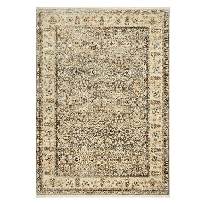 Savoy Bordered Area Rug - Cream and Beige