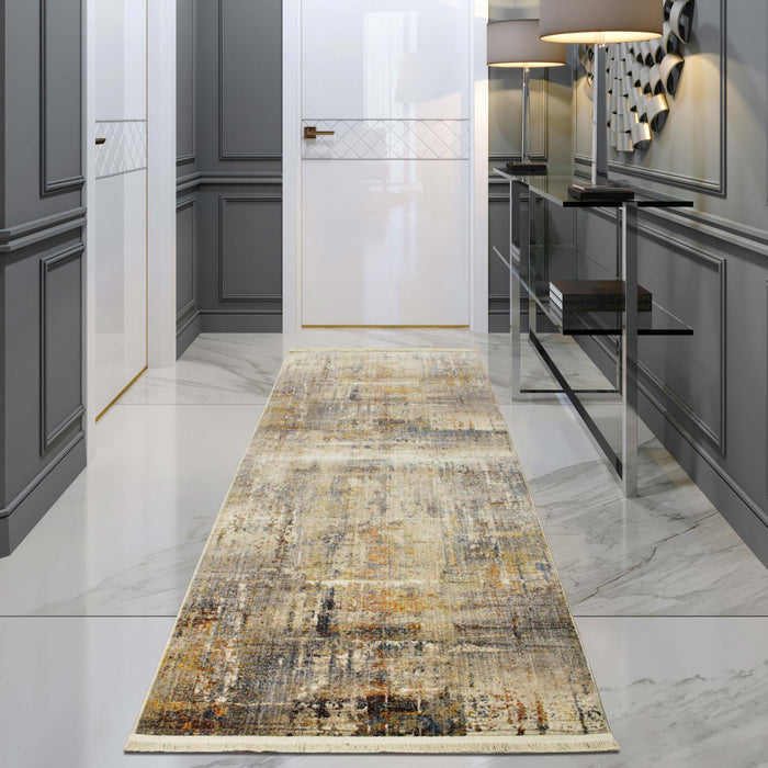 Savoy Contemporary Area Rug - Beige and Gold