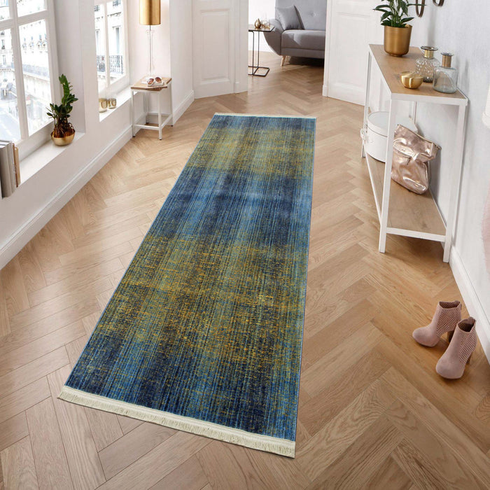 Savoy Modern Area Rug - Blue and Gold