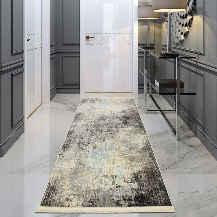 Savoy Abstract Area Rug - Grey and Ivory