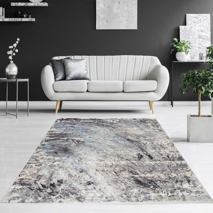 Savoy Abstract Area Rug - Blue and Grey