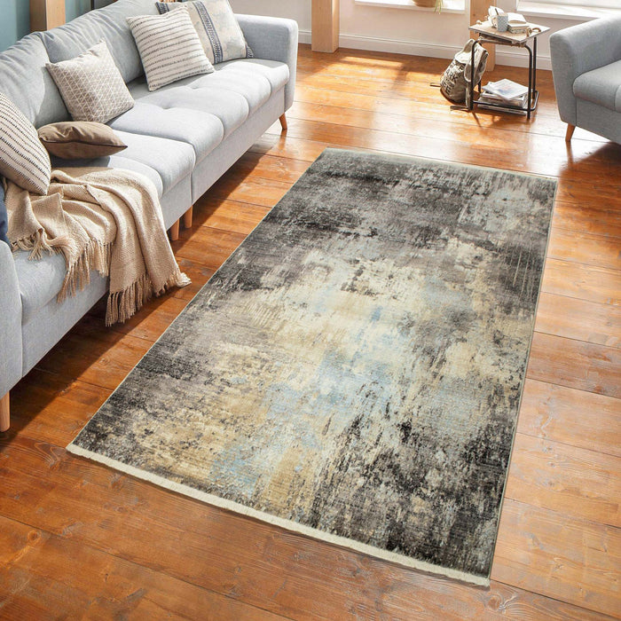 Savoy Abstract Area Rug - Grey and Ivory