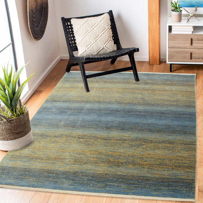 Savoy Modern Area Rug - Blue and Gold