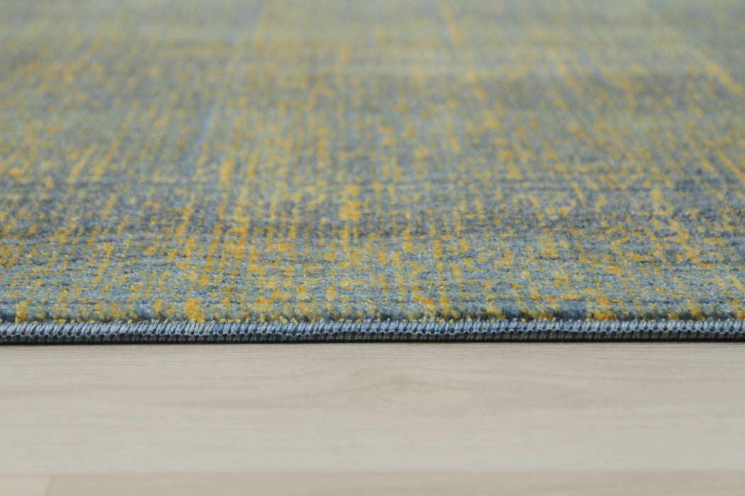 Savoy Modern Area Rug - Blue and Gold