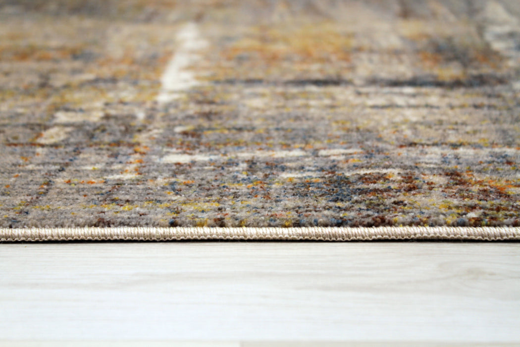 Savoy Contemporary Area Rug - Beige and Gold