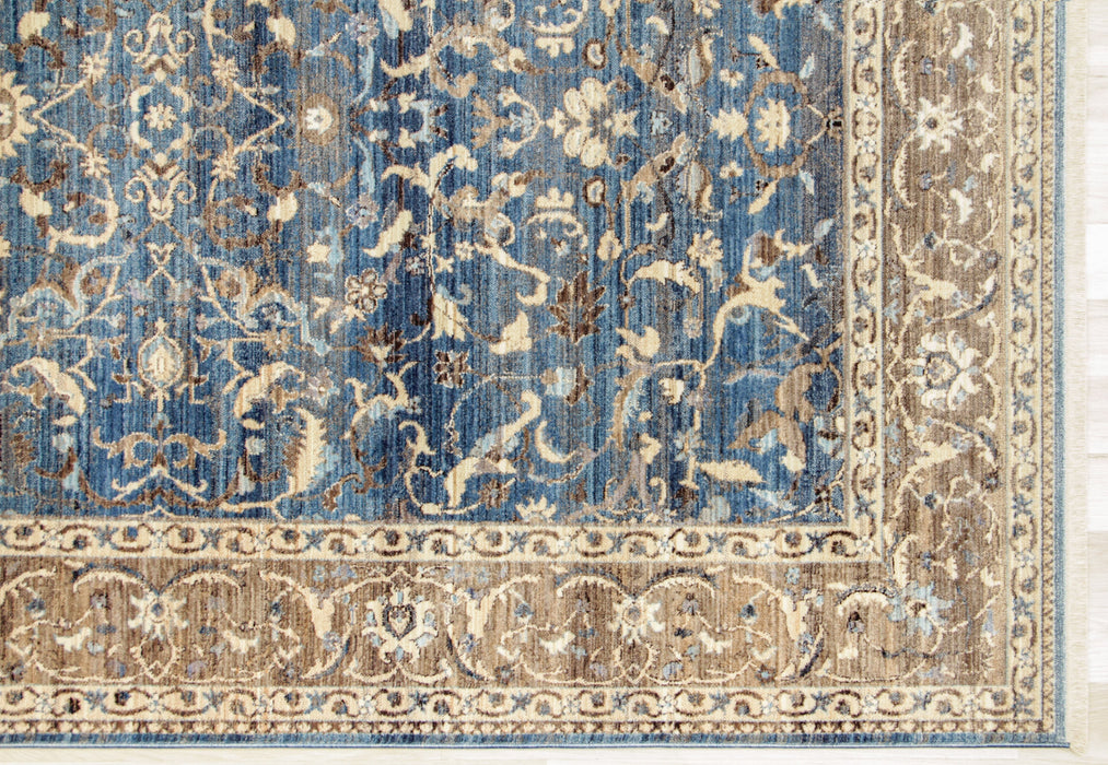 Savoy Floral Area Rug - Blue and Beige