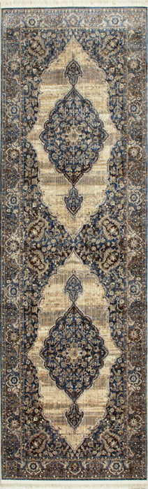 Savoy Medallion Area Rug - Cream and Blue