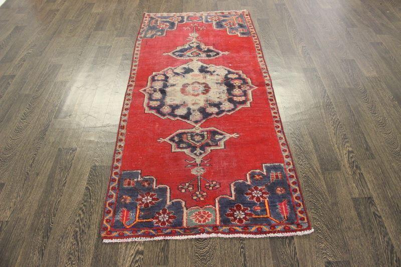 Traditional Vintage Handmade Rug 197x87cm The Rugs Outlet 