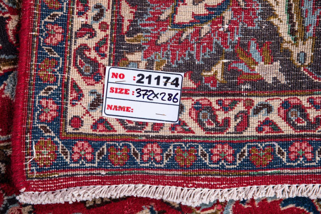 Traditional Vintage Handmade Rug 372X286 CM The Rugs Outlet 