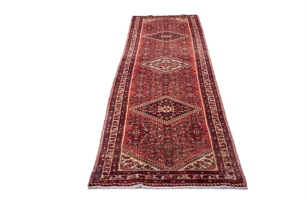 Traditional Antique Area Rugs Wool Multi medallion red Rectagular Handmade Oriental Rugs 400X90 CM 13.1X3 FT Medium The Rugs Outlet 