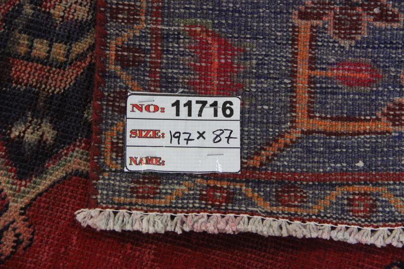 Traditional Vintage Handmade Rug 197x87cm The Rugs Outlet 