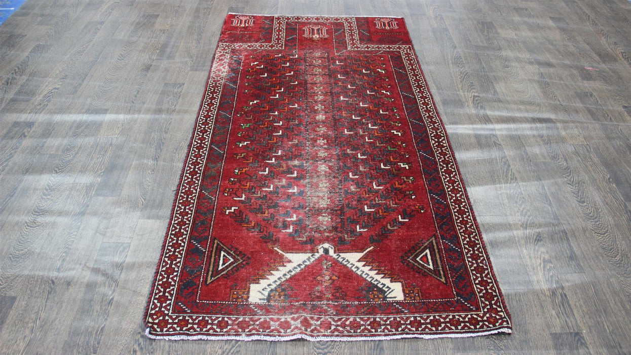 Traditional Vintage Handmade Rug 108x212cm The Rugs Outlet 