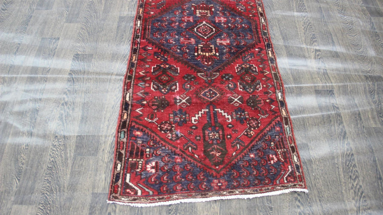 Traditional Vintage Handmade Rug 75x184cm The Rugs Outlet 