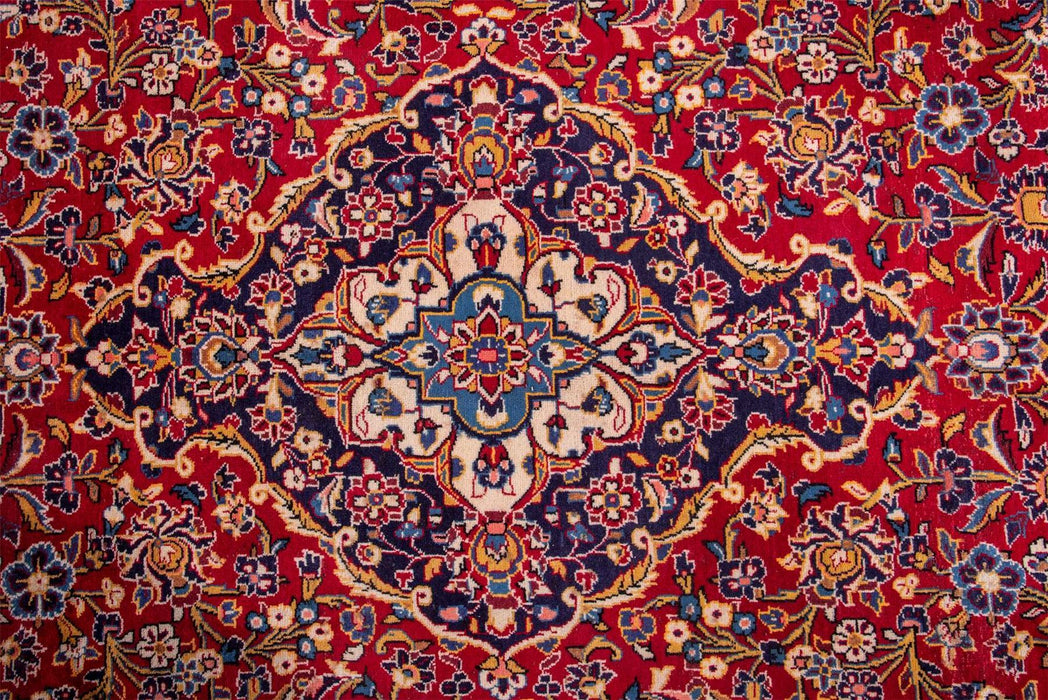 Traditional Vintage Oriental Wool Handmade Living Room Bedroom Rug 361X252 CM The Rugs Outlet 