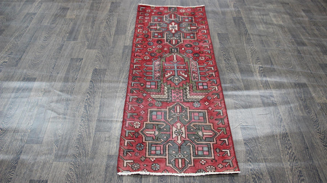 Traditional Vintage Handmade Rug 66x173cm The Rugs Outlet 