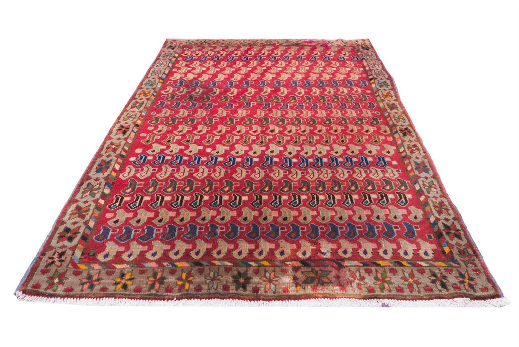 Traditional Antique Area Rugs Wool Floral Red Rectagular Handmade Oriental Rugs 174X120 CM 5.7X3.9 FT Medium The Rugs Outlet 