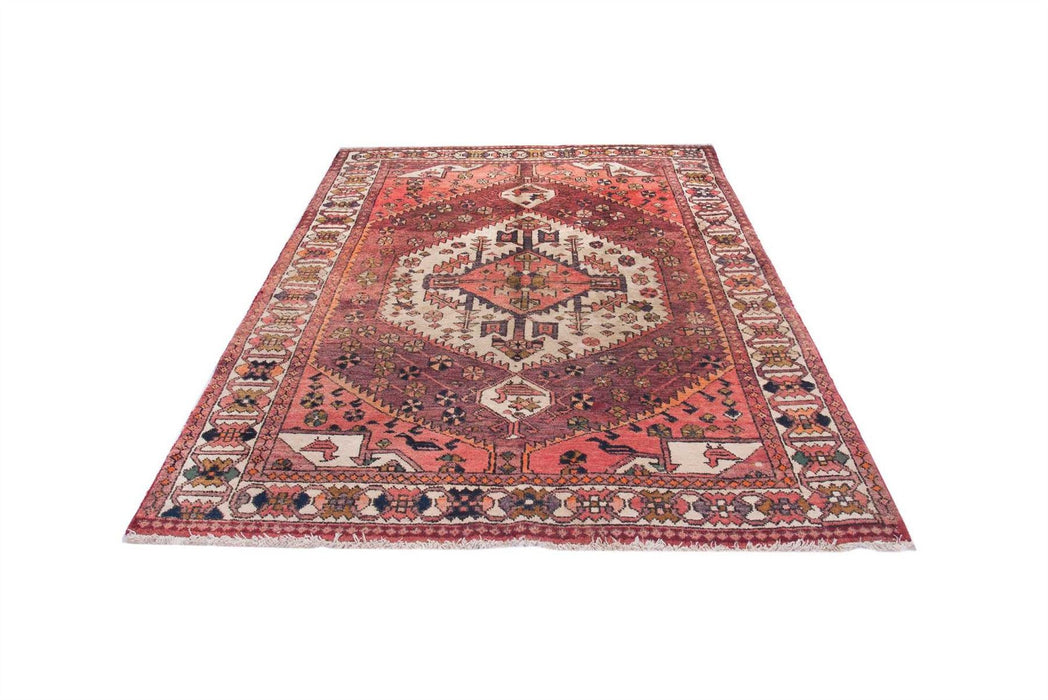 Traditional Antique Area Rugs Wool Medallion red Rectagular Handmade Oriental Rugs 206X162 CM 6.8X5.3 FT Medium The Rugs Outlet 