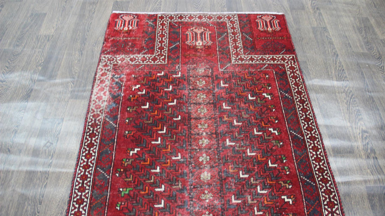 Traditional Vintage Handmade Rug 108x212cm The Rugs Outlet 