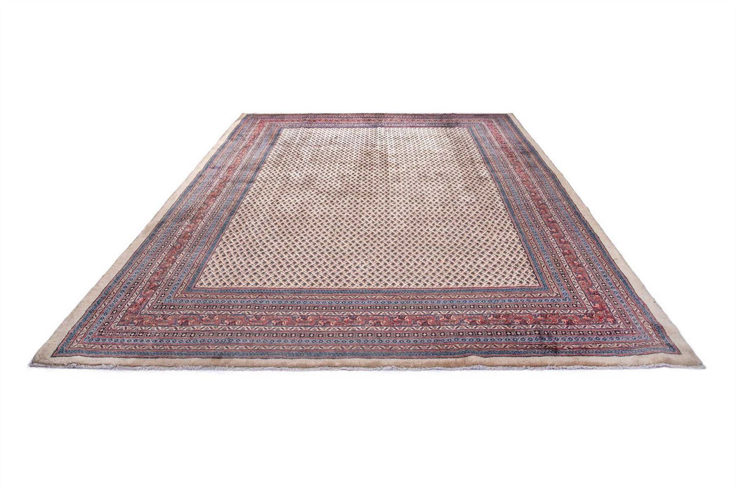 Traditional Antique Area Rugs Wool Floral Cream Rectagular Handmade Oriental Rugs 387X300 CM 12.7X9.8 FT Medium The Rugs Outlet 