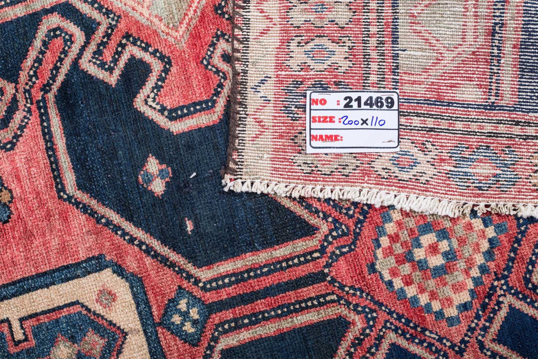 Traditional Antique Area Rugs Wool Medallion Navy Blue Rectagular Handmade Oriental Rugs 200X110 CM 6.6X3.6 FT Medium The Rugs Outlet 