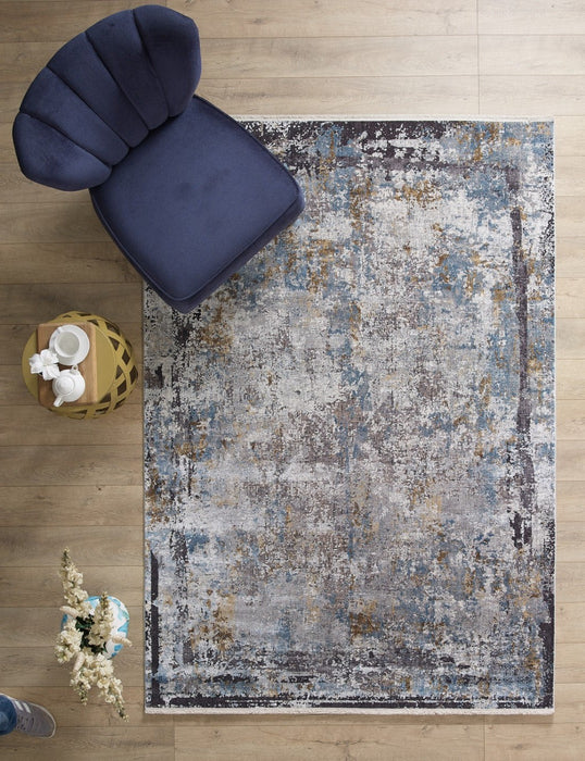 Kalipso Abstract Design Rug (V4) - Grey