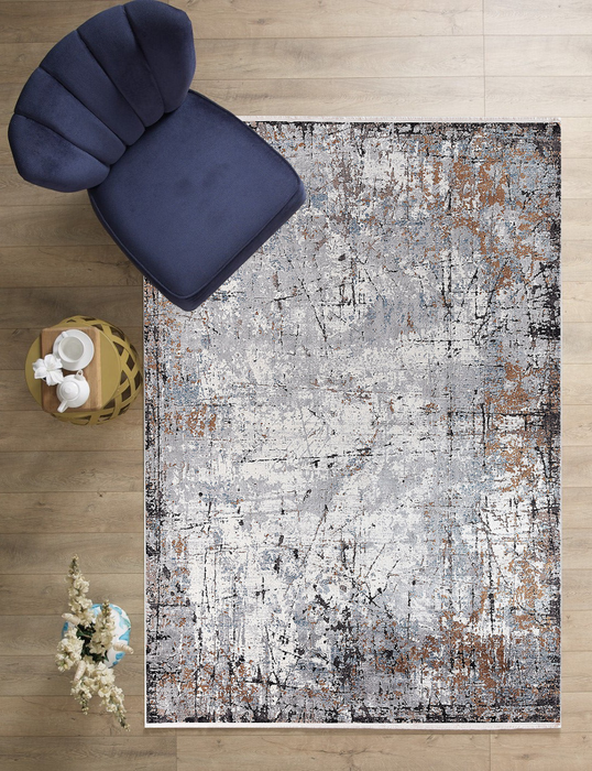 Kalipso Abstract Design Rug (V3) - Grey