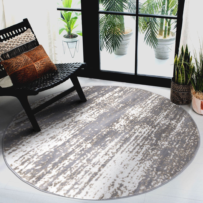 Palma Abstract Modern Rug - White