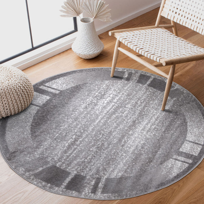 Palma Border Modern Rug - Grey