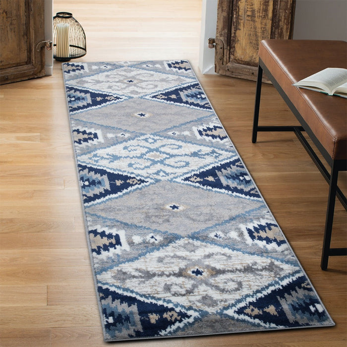 Paris Kilim Design Rug - Navy