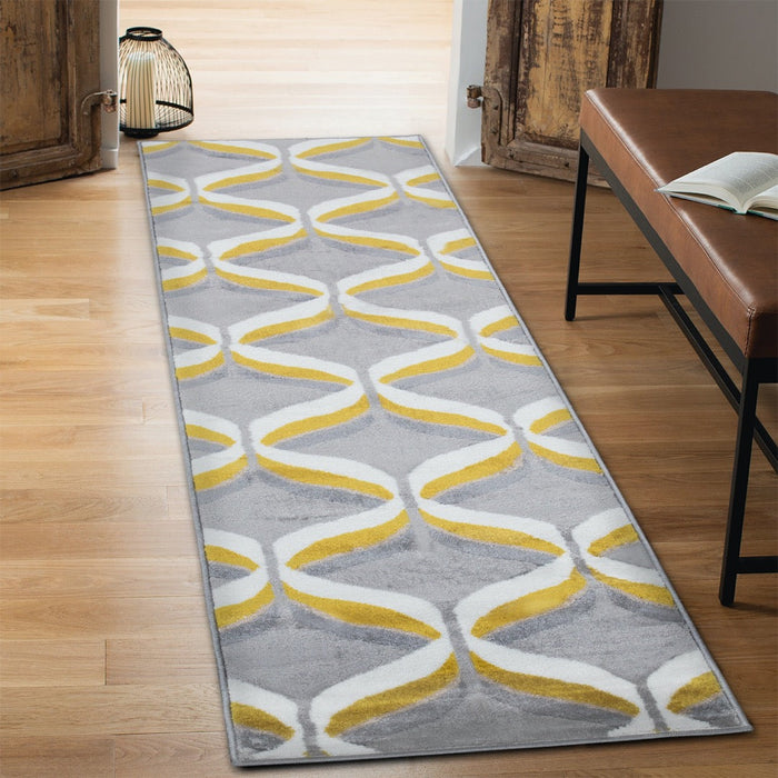 Paris Trellis Design Rug - Mustard