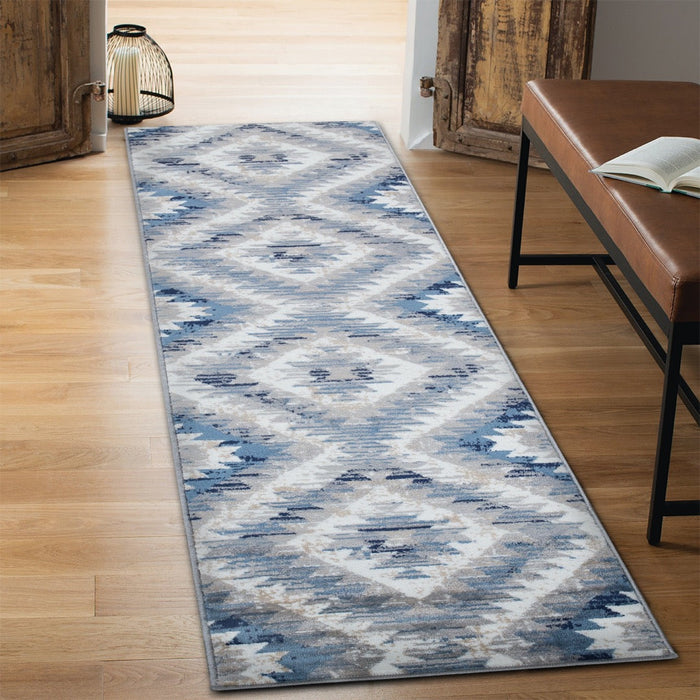 Paris Kilim Design Rug V2 - Blue