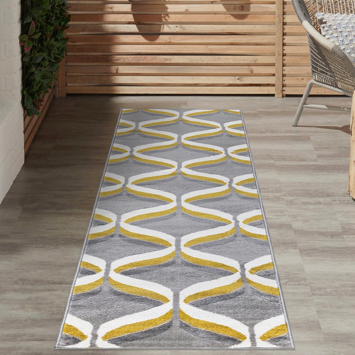 Paris Trellis Design Rug - Mustard