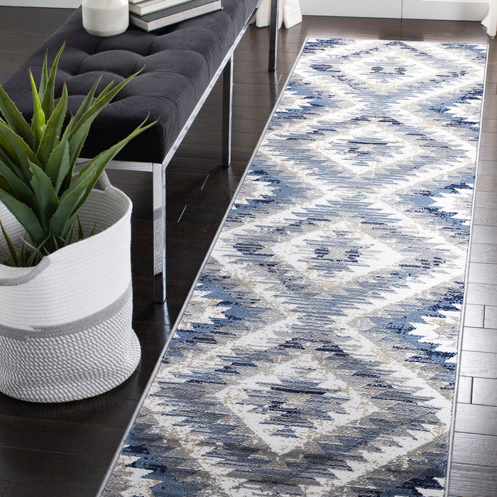 Paris Kilim Design Rug V2 - Blue