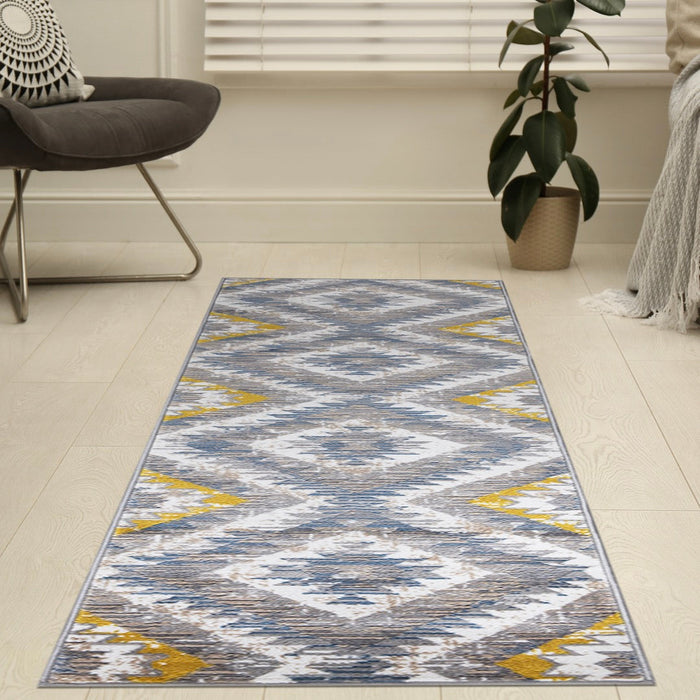 Paris Kilim Design Rug V3 - Mustard