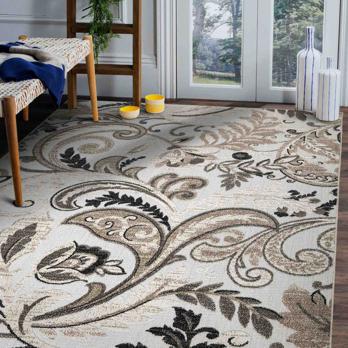 Richmond Floral Outdoor Rug (V1) - Beige