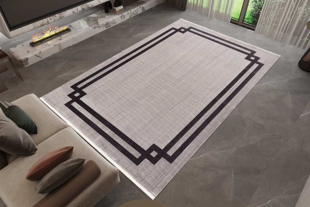 Elexus Ruby Border Rug (V2) - Beige