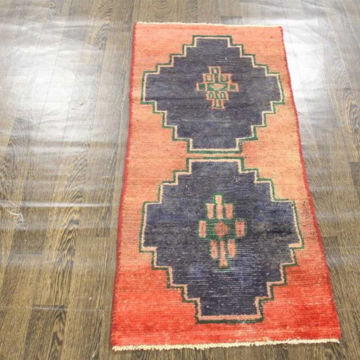 Traditional Vintage Handmade Rug 62x137cm The Rugs Outlet 