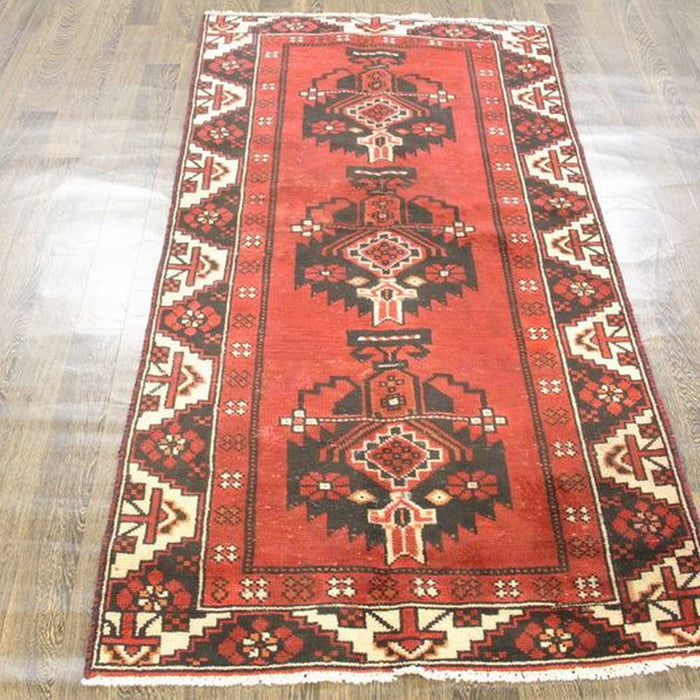 Traditional Vintage Handmade Rug 102x198cm The Rugs Outlet 