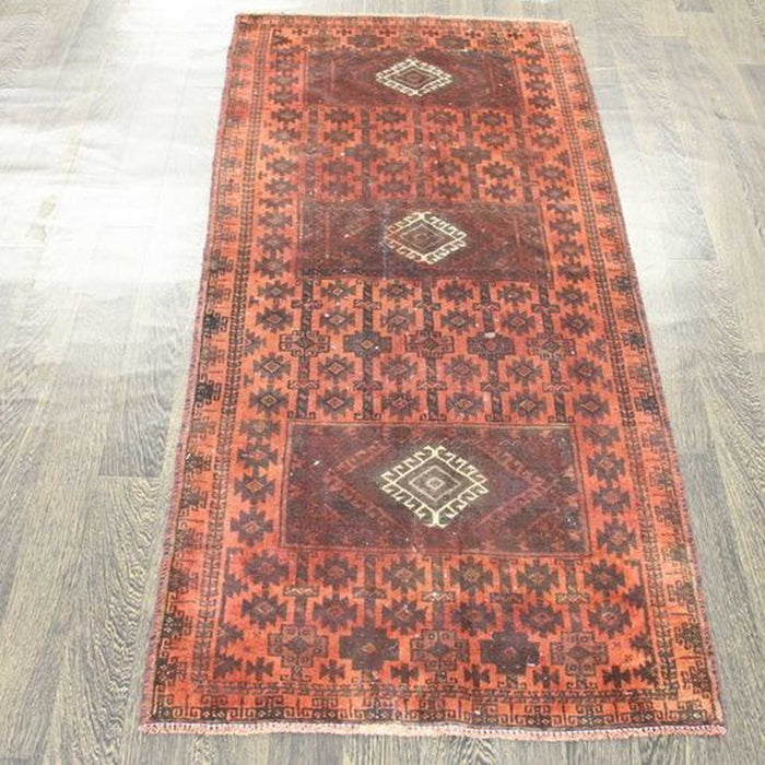 Traditional Vintage Handmade Rug 82x170cm The Rugs Outlet 