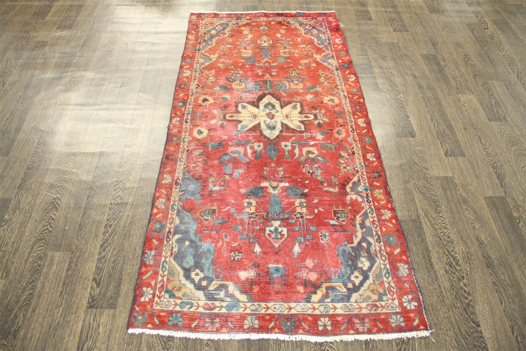 Traditional Vintage Handmade Rug 94x194cm The Rugs Outlet 