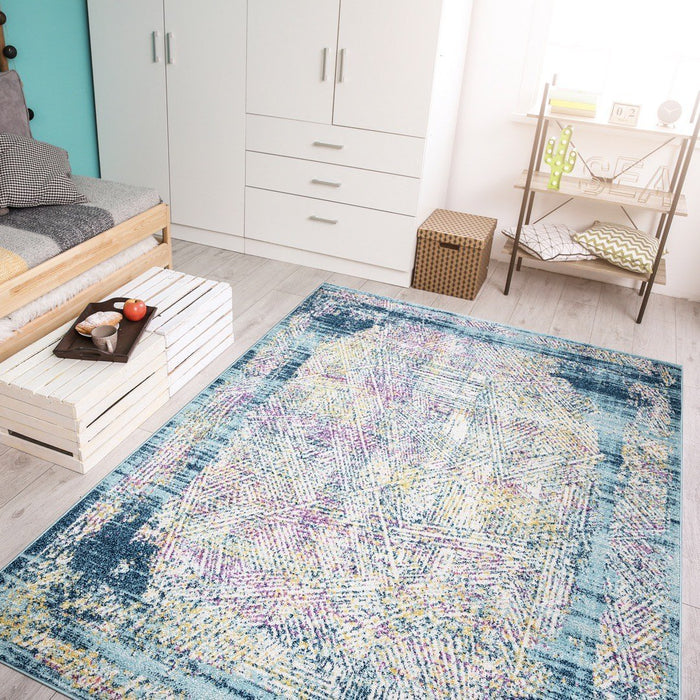 Amsterdam Geometric Design Rug (V3) - Blue