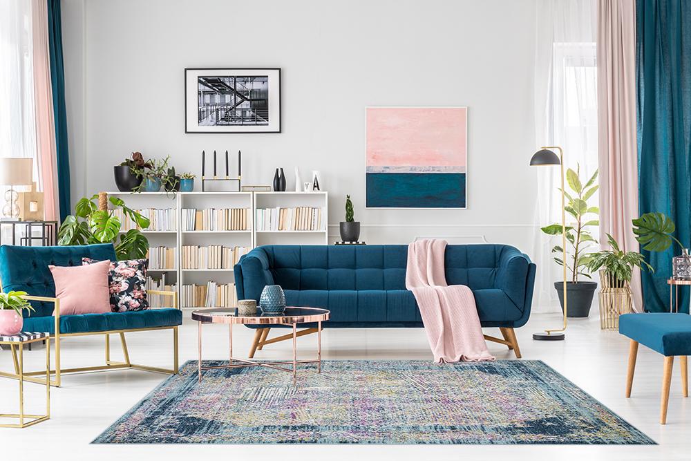 Amsterdam Geometric Design Rug (V3) - Blue