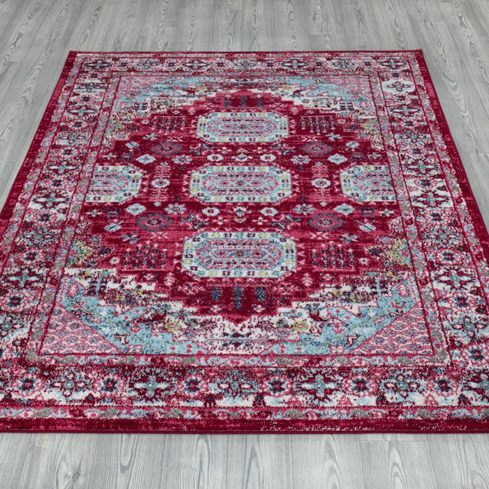 Amsterdam Medallion Design Rug - Red