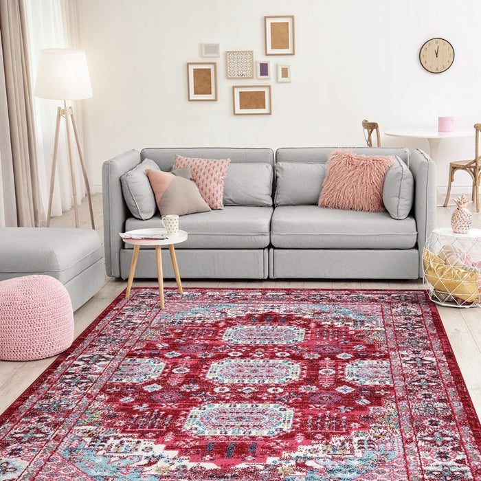 Amsterdam Medallion Design Rug - Red