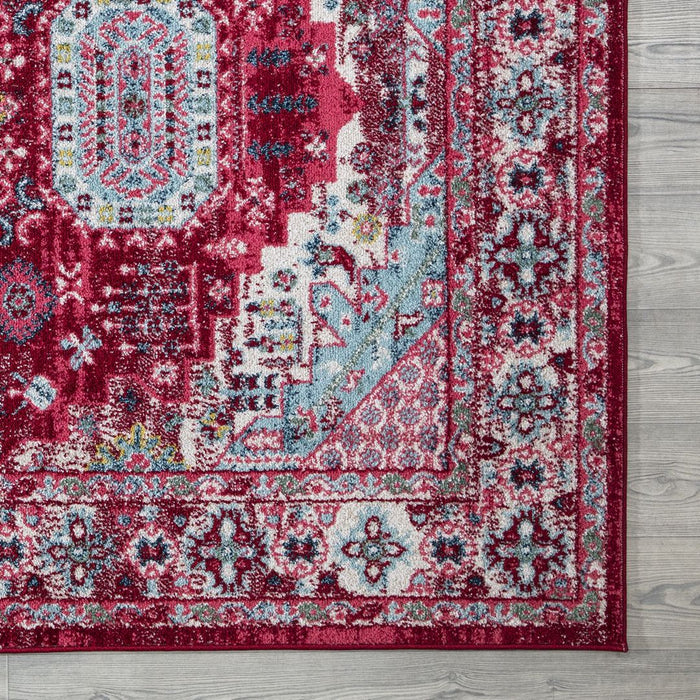 Amsterdam Medallion Design Rug - Red