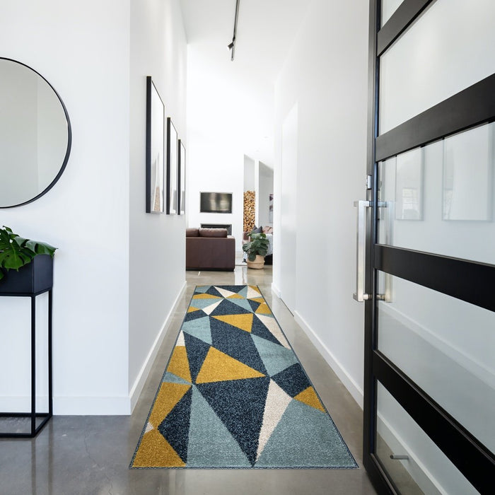 Amsterdam Pyramid Design Rug - Navy