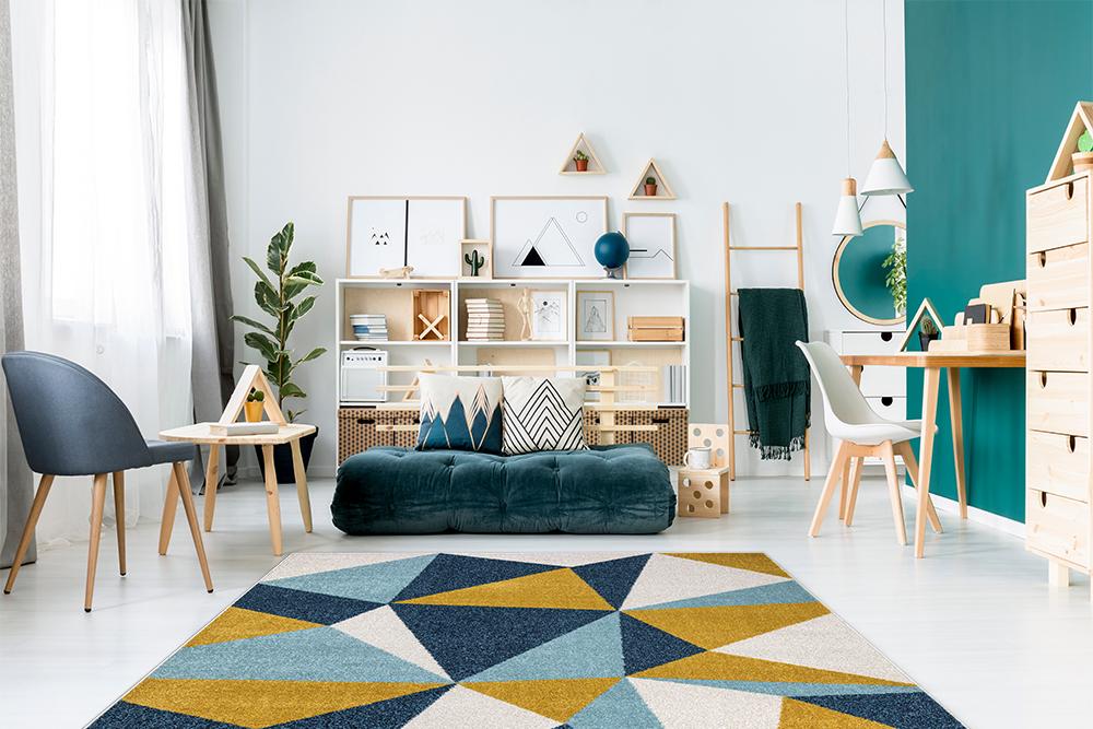 Amsterdam Pyramid Design Rug - Navy